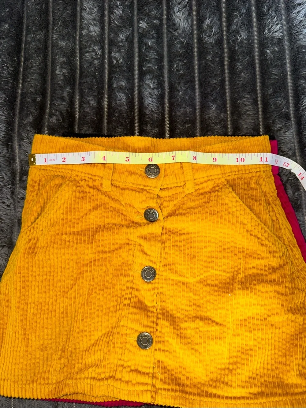 Old Navy girls Corduroy Button-Front Skirt in Black, Pink, and yellow